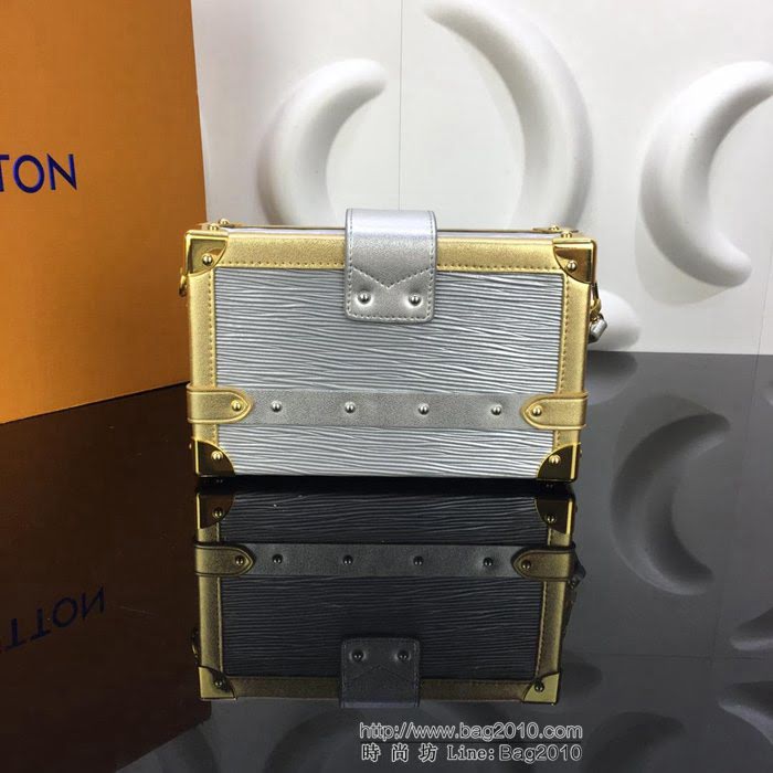 路易威登LV 頂級原單 M54652 經典款Petite Malle手袋 銀色Epi皮革 精品小號包袋  YDH2432